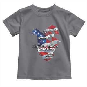 Trump America's Gulf Toddler T Shirt Northen America Map American Flag TS02 Charcoal Print Your Wear
