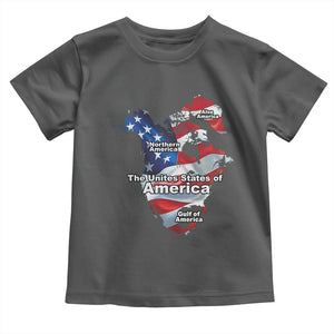 Trump America's Gulf Toddler T Shirt Northen America Map American Flag TS02 Dark Heather Print Your Wear