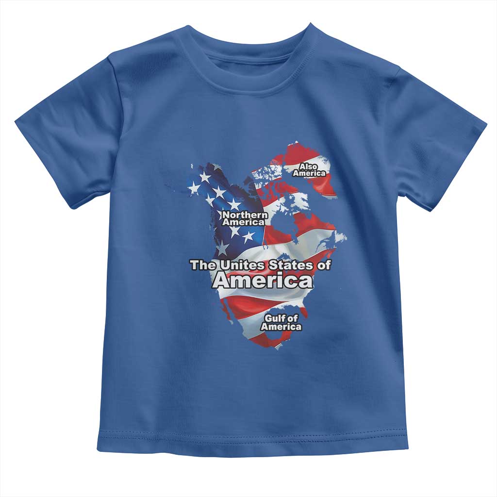 Trump America's Gulf Toddler T Shirt Northen America Map American Flag TS02 Royal Blue Print Your Wear