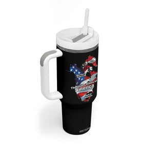 Trump America's Gulf Tumbler With Handle Northen America Map American Flag TS02 Print Your Wear
