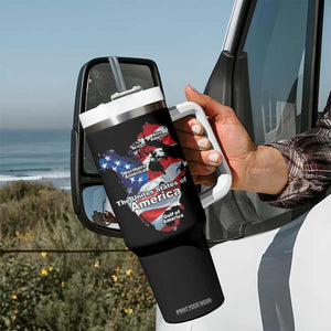 Trump America's Gulf Tumbler With Handle Northen America Map American Flag TS02 Print Your Wear