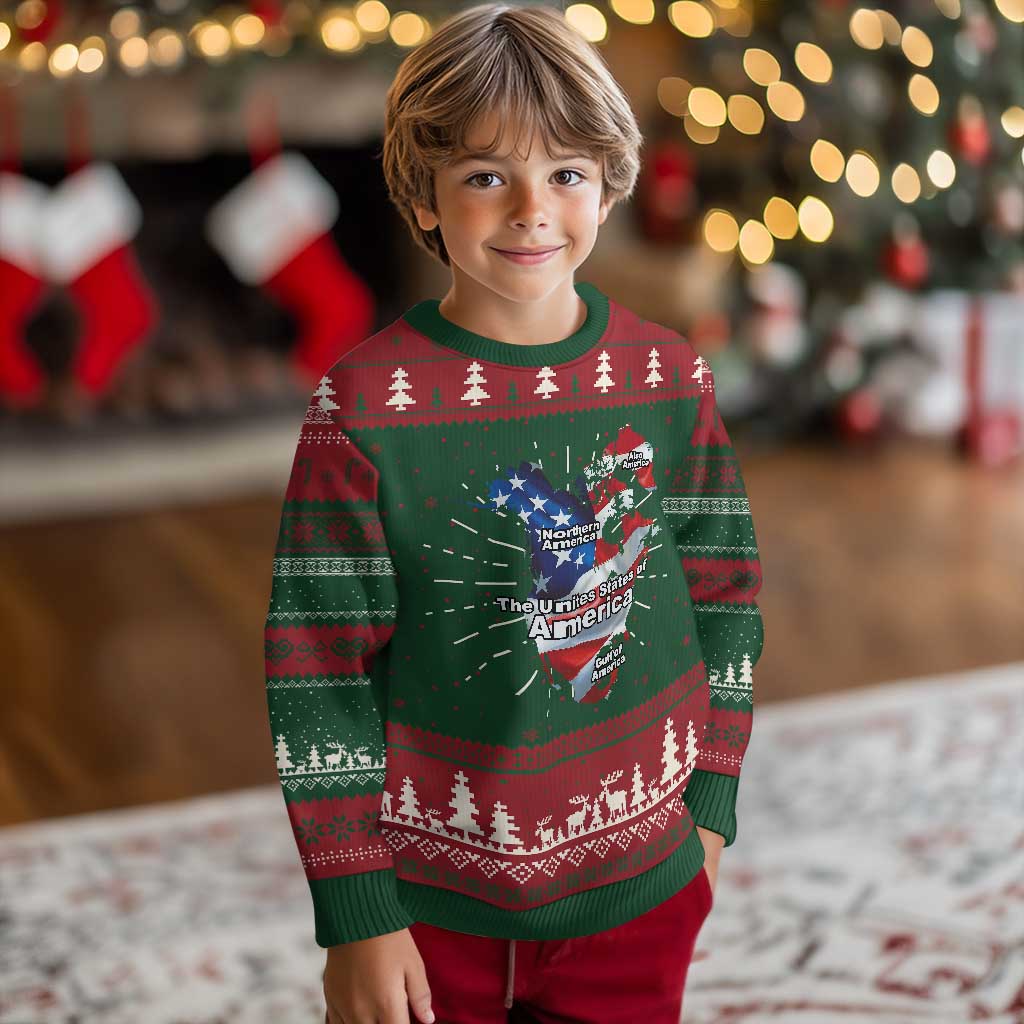 Trump America's Gulf Knit Sweatshirt Northen America Map American Flag TS02 Christmas Print Your Wear