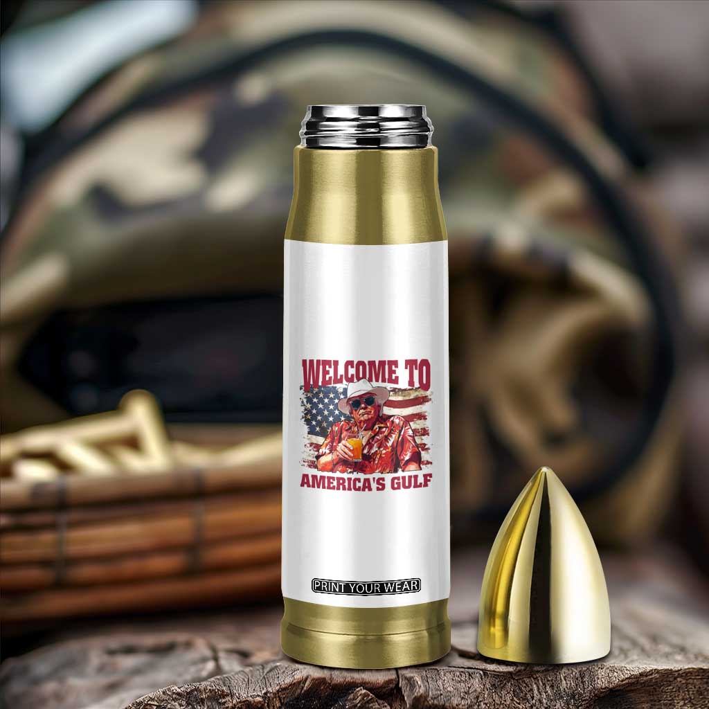 Trump Welcome To America's Gulf Bullet Tumbler US Flag TS02 Print Your Wear