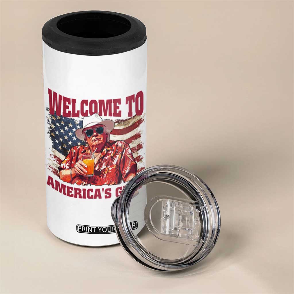 Trump Welcome To America's Gulf 4 in 1 Can Cooler Tumbler US Flag TS02 Print Your Wear