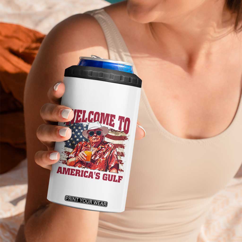 Trump Welcome To America's Gulf 4 in 1 Can Cooler Tumbler US Flag TS02 Print Your Wear