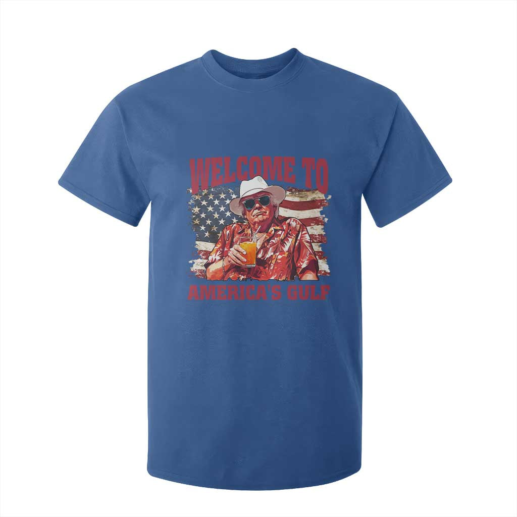 Trump Welcome To America's Gulf T Shirt For Kid US Flag TS02 Royal Blue Print Your Wear