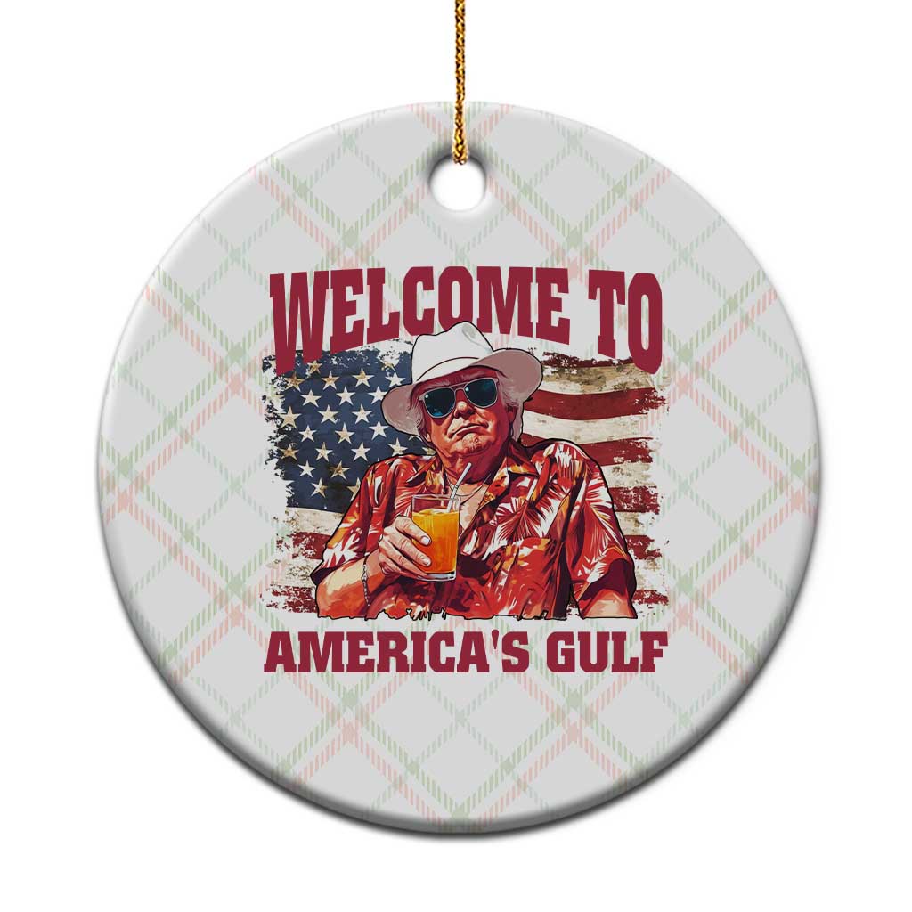 Trump Welcome To America's Gulf Ceramic Ornament US Flag TS02 1pc Christmas Plaid Print Your Wear
