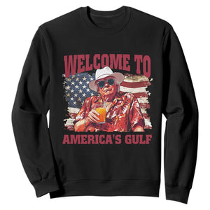 Trump Welcome To America's Gulf Sweatshirt US Flag TS02 Black Print Your Wear
