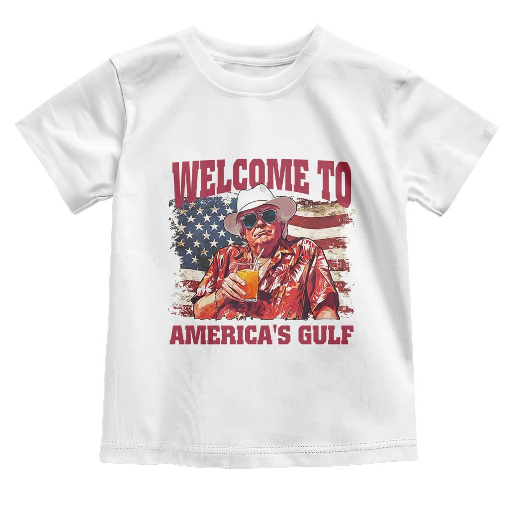 Trump Welcome To America's Gulf Toddler T Shirt US Flag TS02 White Print Your Wear