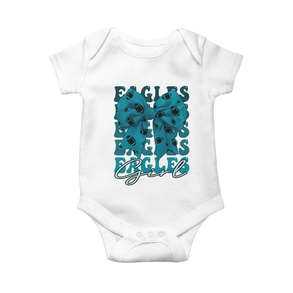 Eagle Girls Baby Onesie Midnight Green Coquette Bow Retro Vintage TS02 White Print Your Wear