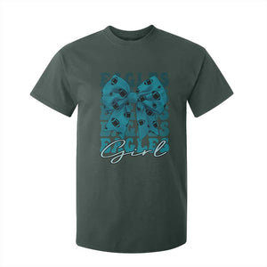 Eagle Girls T Shirt For Kid Midnight Green Coquette Bow Retro Vintage TS02 Dark Forest Green Print Your Wear