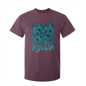Eagle Girls T Shirt For Kid Midnight Green Coquette Bow Retro Vintage TS02 Maroon Print Your Wear