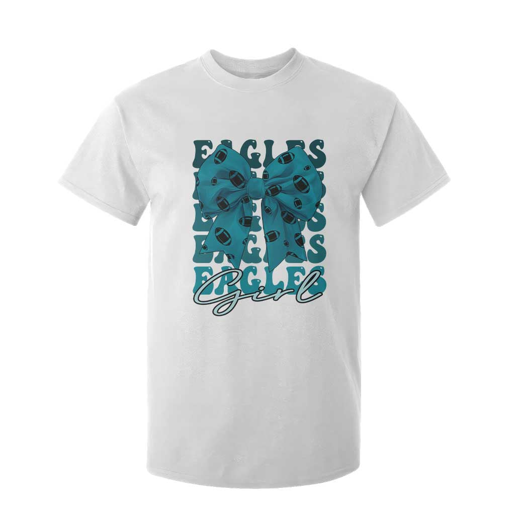 Eagle Girls T Shirt For Kid Midnight Green Coquette Bow Retro Vintage TS02 White Print Your Wear