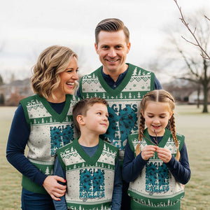 Eagle Girls V-Neck Knit Sweater Vest Midnight Green Coquette Bow Retro Vintage TS02 Beige Green Print Your Wear