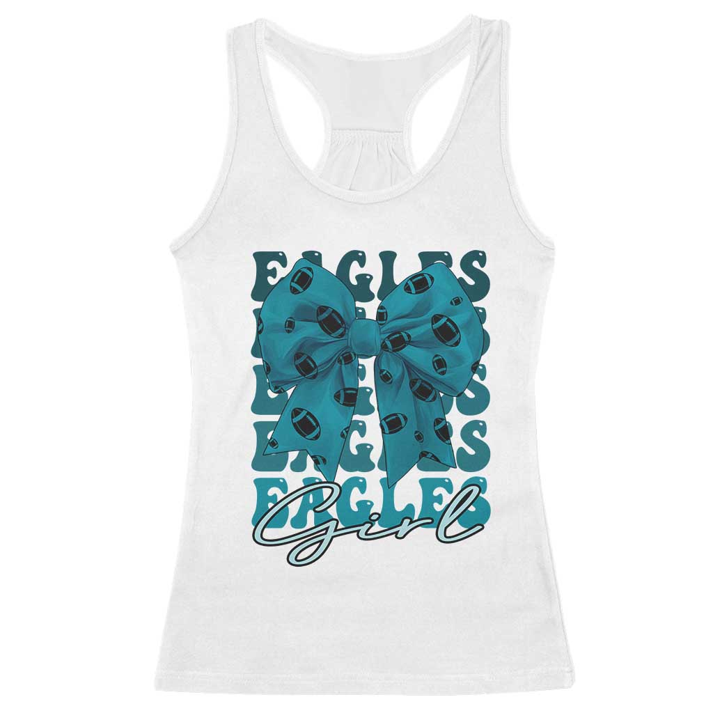 Eagle Girls Racerback Tank Top Midnight Green Coquette Bow Retro Vintage TS02 White Print Your Wear