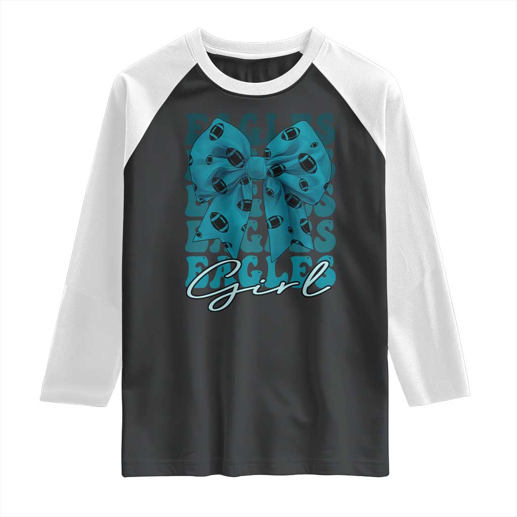 Eagle Girls Coquette Bow Retro Vintage Raglan Shirt TS02 Black White Print Your Wear
