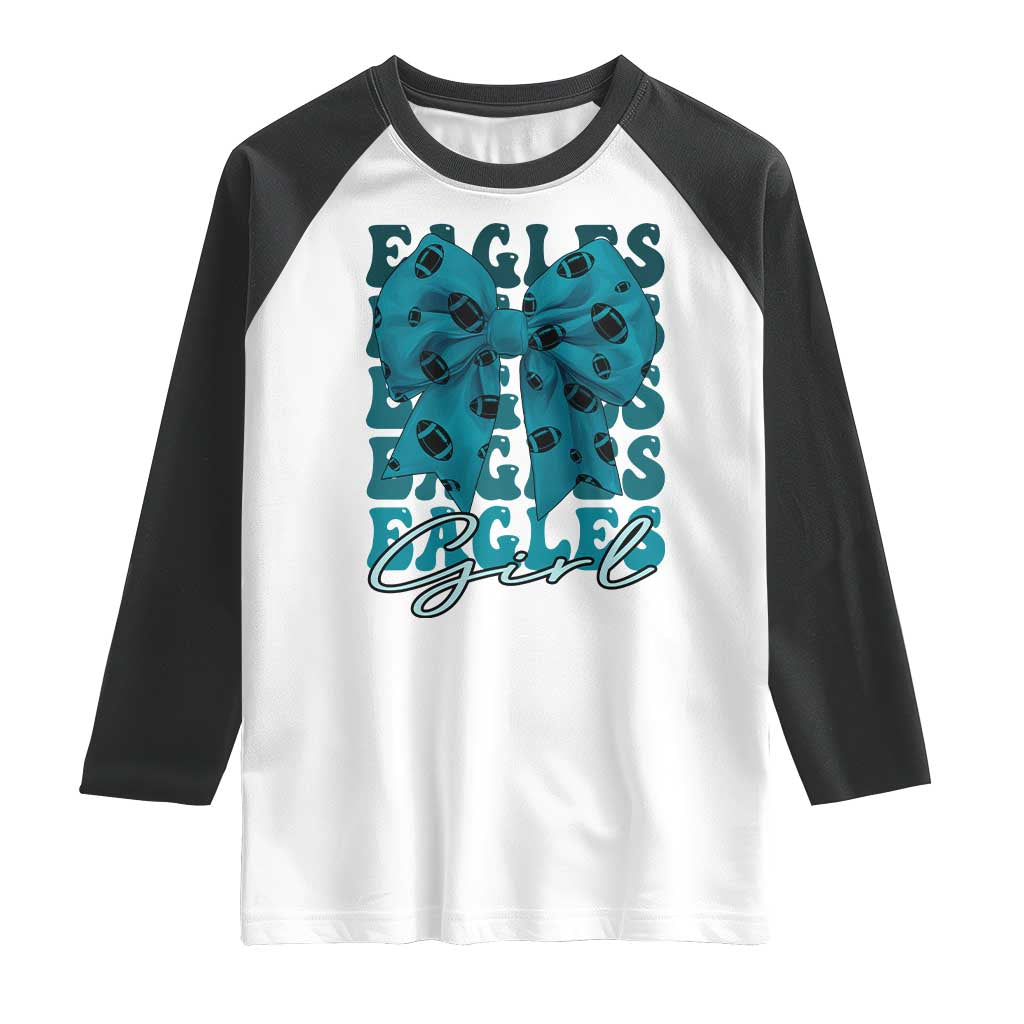 Eagle Girls Raglan Shirt Midnight Green Coquette Bow Retro Vintage TS02 White Black Print Your Wear