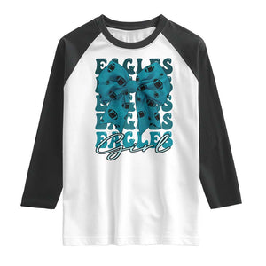 Eagle Girls Raglan Shirt Midnight Green Coquette Bow Retro Vintage TS02 White Black Print Your Wear