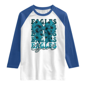 Eagle Girls Coquette Bow Retro Vintage Raglan Shirt TS02 White Royal Print Your Wear
