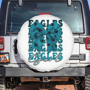 Eagle Girls Spare Tire Cover Midnight Green Coquette Bow Retro Vintage TS02 No hole White Print Your Wear