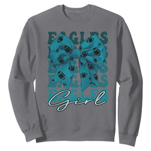 Eagle Girls Sweatshirt Midnight Green Coquette Bow Retro Vintage TS02 Charcoal Print Your Wear