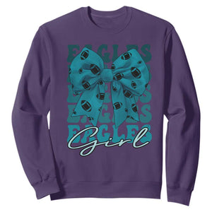 Eagle Girls Sweatshirt Midnight Green Coquette Bow Retro Vintage TS02 Purple Print Your Wear