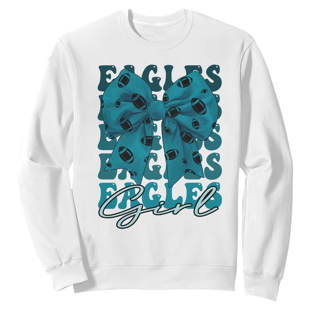 Eagle Girls Sweatshirt Midnight Green Coquette Bow Retro Vintage TS02 White Print Your Wear