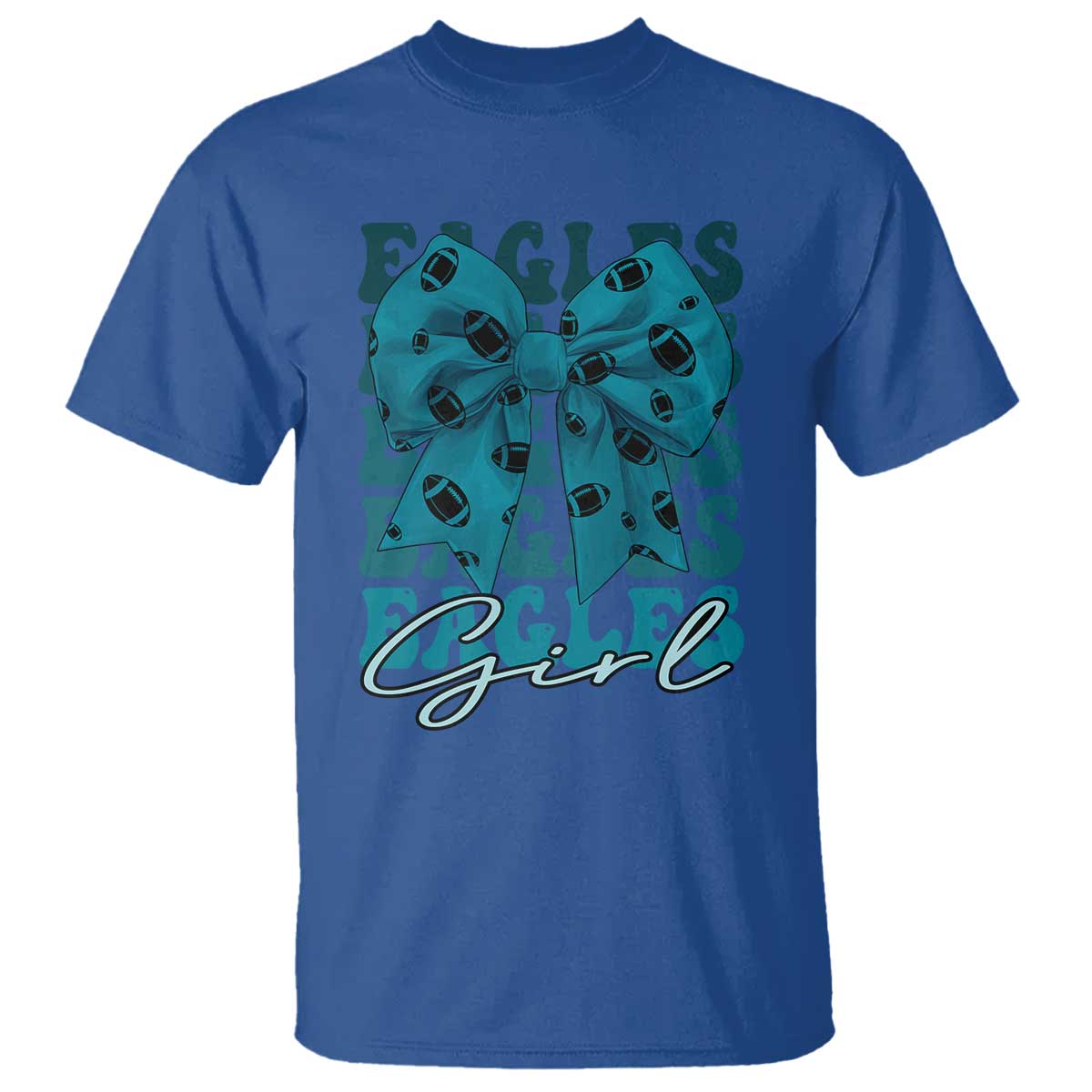 Eagle Girls Coquette Bow Retro Vintage T Shirt TS02 Royal Blue Print Your Wear