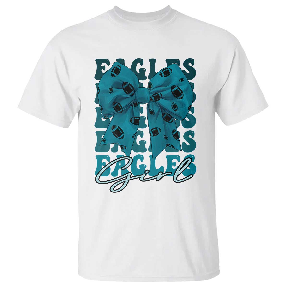 Eagle Girls T Shirt Midnight Green Coquette Bow Retro Vintage TS02 White Print Your Wear
