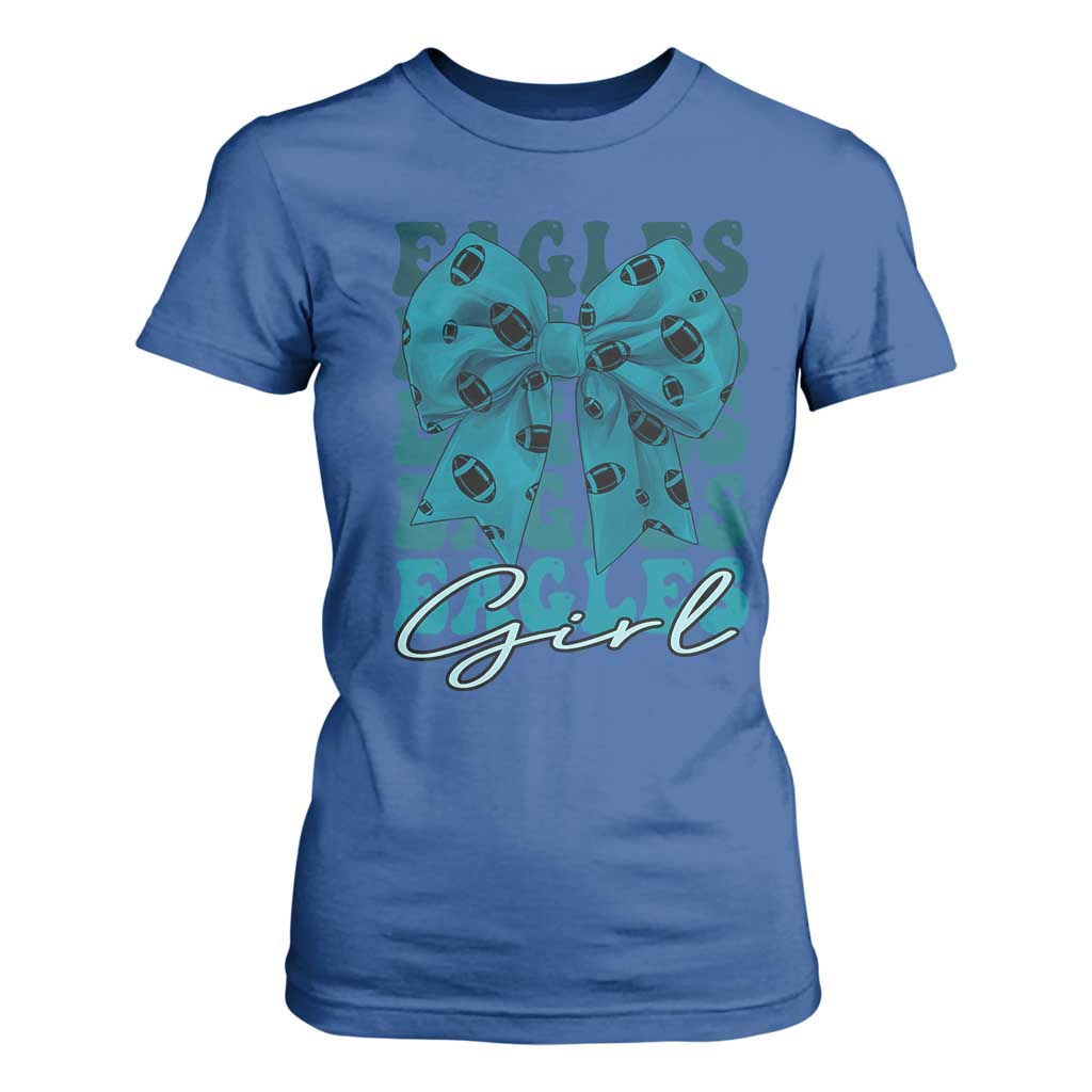 Eagle Girls Coquette Bow Retro Vintage T Shirt For Women TS02 Royal Blue Print Your Wear