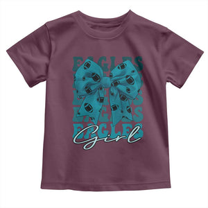 Eagle Girls Toddler T Shirt Midnight Green Coquette Bow Retro Vintage TS02 Maroon Print Your Wear