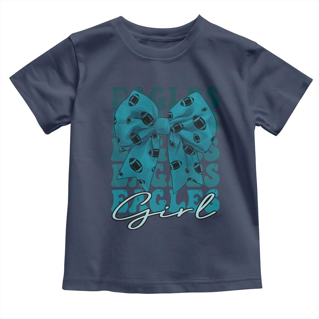 Eagle Girls Coquette Bow Retro Vintage Toddler T Shirt TS02 Navy Print Your Wear