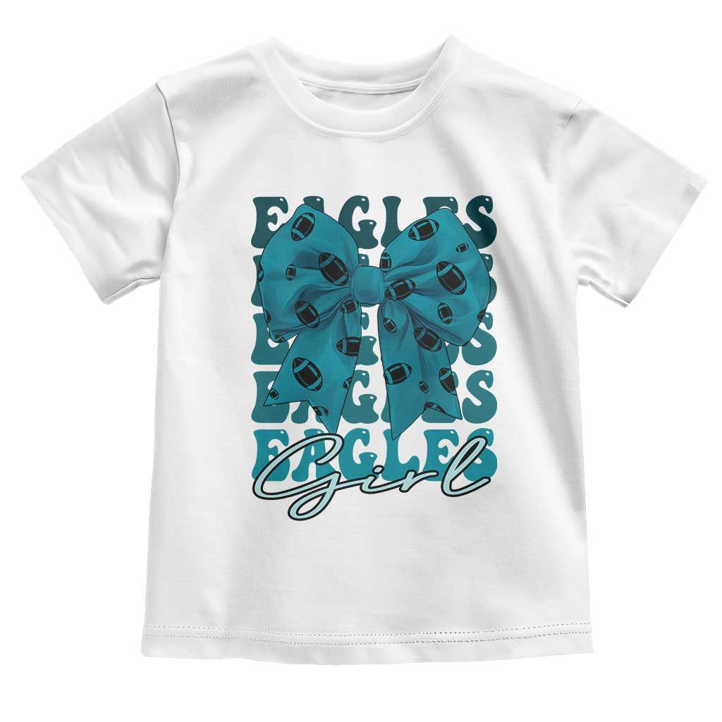 Eagle Girls Toddler T Shirt Midnight Green Coquette Bow Retro Vintage TS02 White Print Your Wear