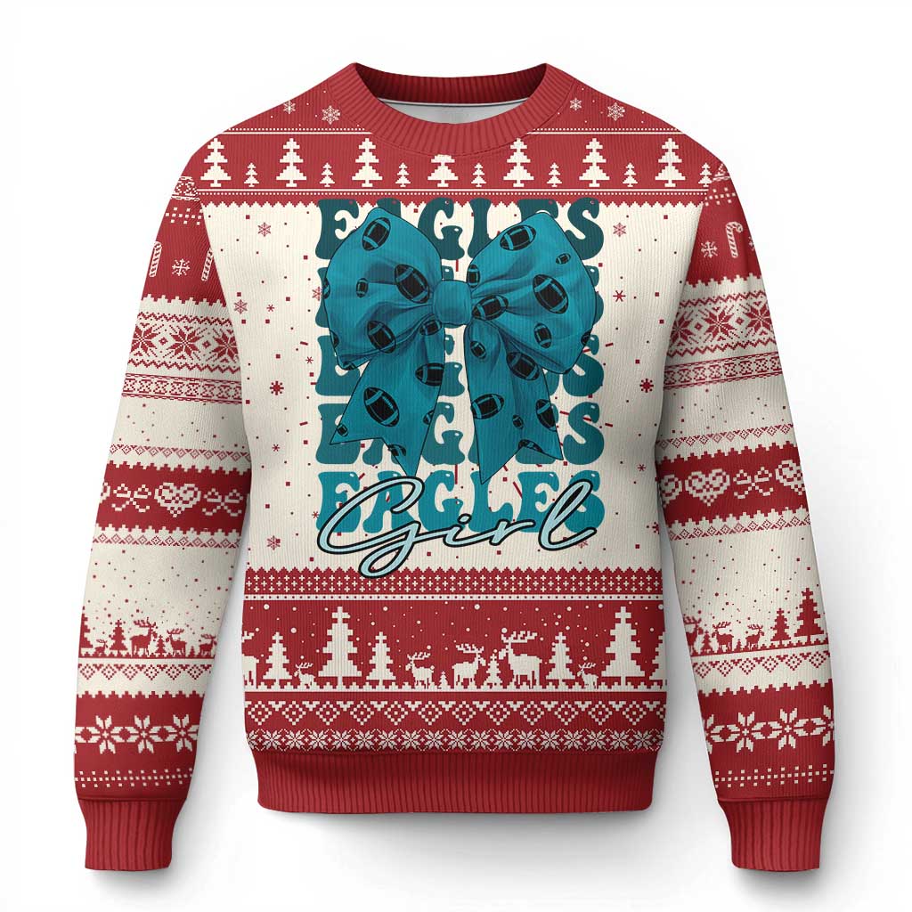 Eagle Girls Knit Sweatshirt Midnight Green Coquette Bow Retro Vintage TS02 Red Print Your Wear