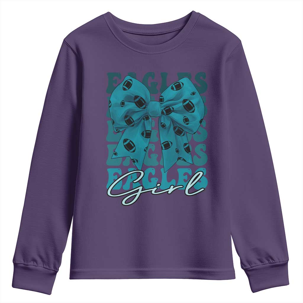 Eagle Girls Coquette Bow Retro Vintage Youth Sweatshirt TS02 Purple Print Your Wear