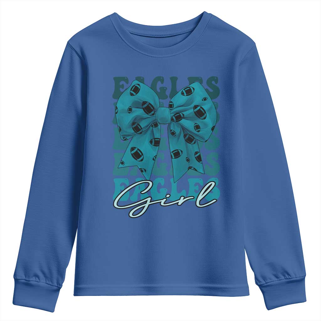Eagle Girls Coquette Bow Retro Vintage Youth Sweatshirt TS02 Royal Blue Print Your Wear