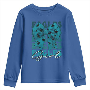 Eagle Girls Youth Sweatshirt Midnight Green Coquette Bow Retro Vintage TS02 Royal Blue Print Your Wear