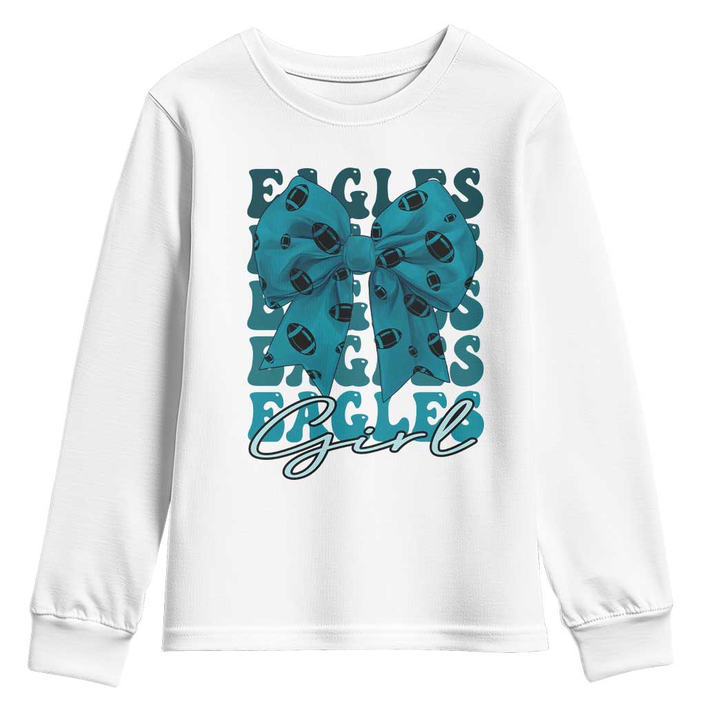 Eagle Girls Youth Sweatshirt Midnight Green Coquette Bow Retro Vintage TS02 White Print Your Wear
