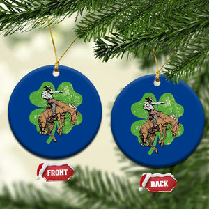 St Patrick's Day Lucky Cowboy Ceramic Ornament Retro Vintage Clover TS02 1pc Blue Print Your Wear