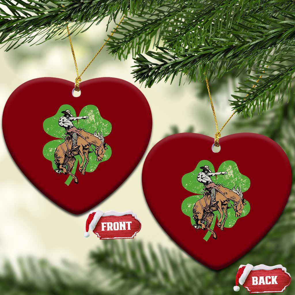 St Patrick's Day Lucky Cowboy Ceramic Ornament Retro Vintage Clover TS02 Print Your Wear
