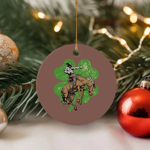 St Patrick's Day Lucky Cowboy Ceramic Ornament Retro Vintage Clover TS02 1pc Mocha Print Your Wear