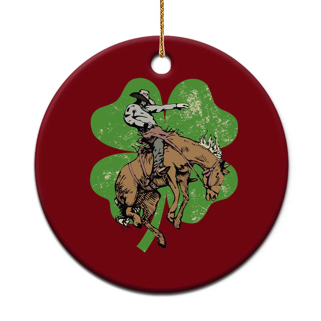St Patrick's Day Lucky Cowboy Ceramic Ornament Retro Vintage Clover TS02 1pc Red Print Your Wear