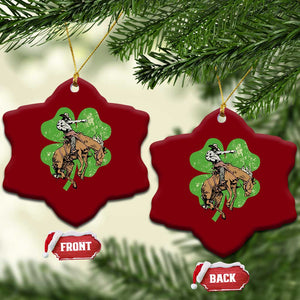 St Patrick's Day Lucky Cowboy Ceramic Ornament Retro Vintage Clover TS02 Print Your Wear
