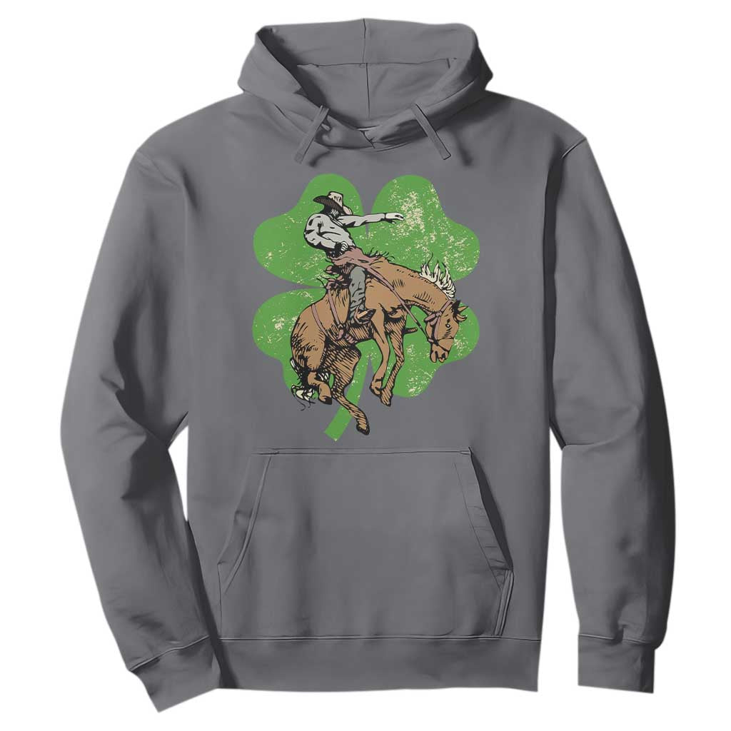 St Patrick's Day Lucky Cowboy Hoodie Retro Vintage Clover TS02 Charcoal Print Your Wear