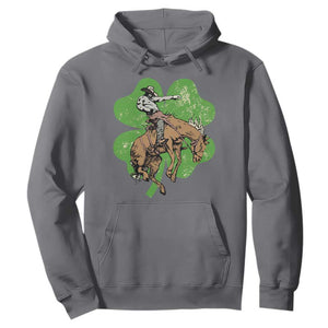 St Patrick's Day Lucky Cowboy Hoodie Retro Vintage Clover TS02 Charcoal Print Your Wear