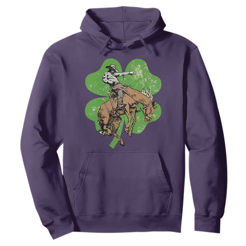 St Patrick's Day Lucky Cowboy Hoodie Retro Vintage Clover TS02 Purple Print Your Wear