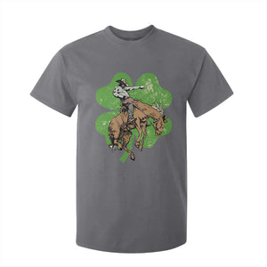 St Patrick's Day Lucky Cowboy T Shirt For Kid Retro Vintage Clover TS02 Charcoal Print Your Wear