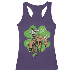 St Patrick's Day Lucky Cowboy Racerback Tank Top Retro Vintage Clover TS02 Purple Print Your Wear