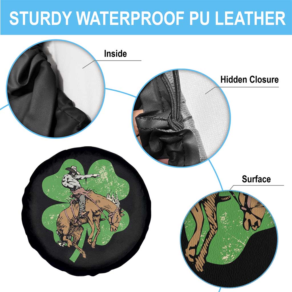 St Patrick's Day Lucky Cowboy Spare Tire Cover Retro Vintage Clover TS02 Print Your Wear