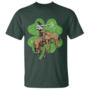 St Patrick's Day Lucky Cowboy T Shirt Retro Vintage Clover TS02 Dark Forest Green Print Your Wear